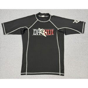 Da Hui Rashguard Shirt Mens Medium Black Short Sleeve Raglan Surf Athletic Top